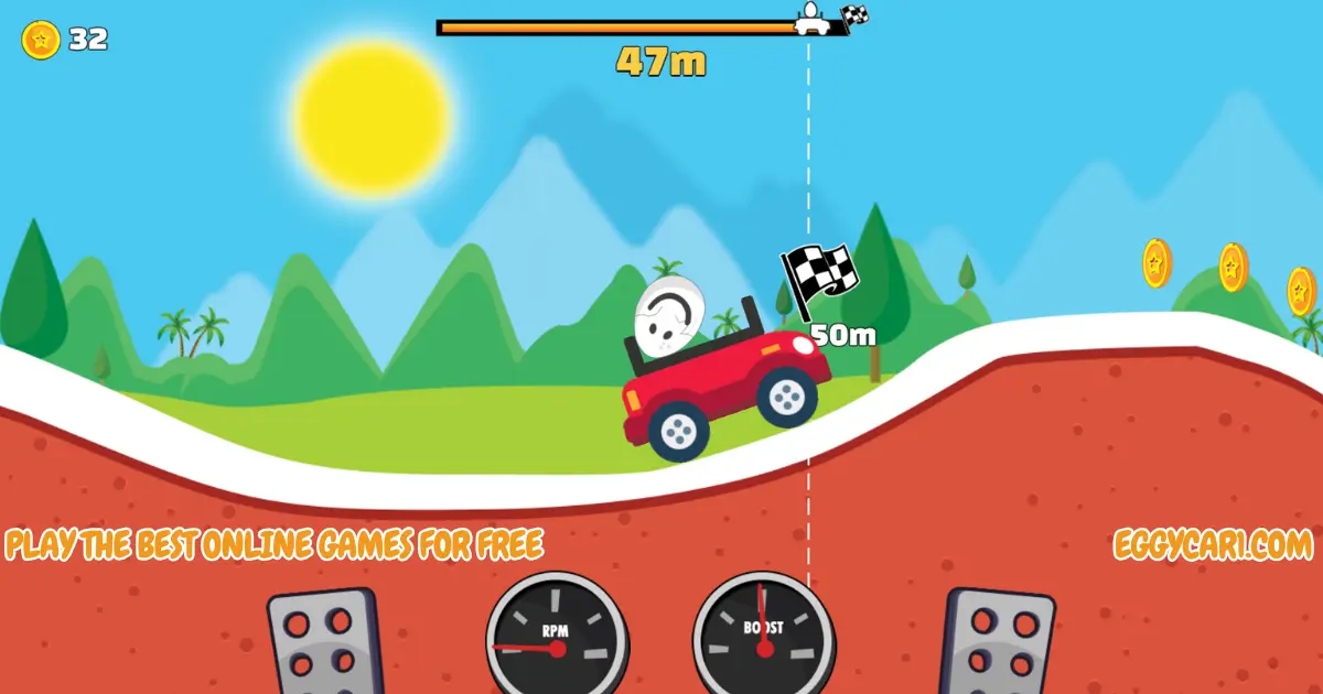 Eggy Car Player Approaching Finish Marker At 47m