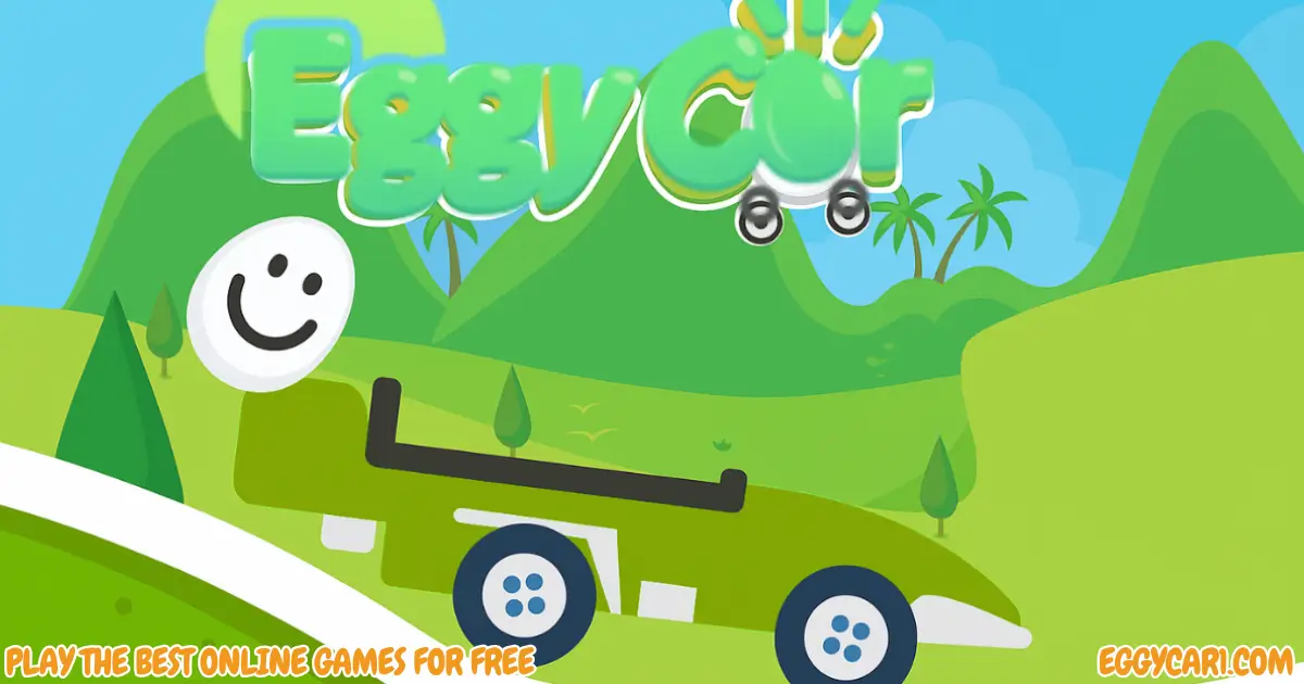 Eggy Car Crash Scene With Green Car After Losing Balance