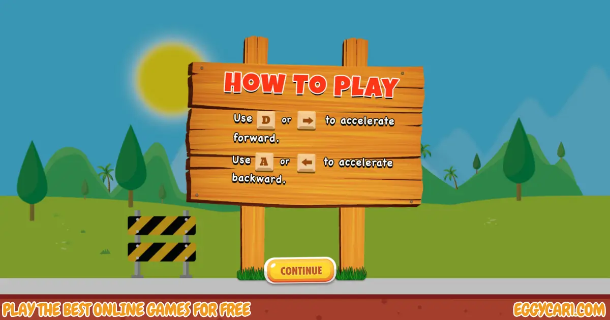 Eggy Car Wooden Instructions Board Showing Movement Keys